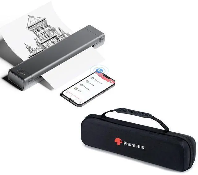 Main image of Phomemo Portable Printers Wireless for Travel with M08F Bag, Thermal Tattoo Stencil Printer for Office, Home, Business, M08F-Letter Bluetooth Compact Printer for 8.5" X 11" Size