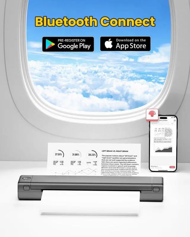 Alt view image 4 of 5 - Phomemo Portable Printers Wireless for Travel with M08F Bag, Thermal Tattoo Stencil Printer for Office, Home, Business, M08F-Letter Bluetooth Compact Printer for 8.5" X 11" Size