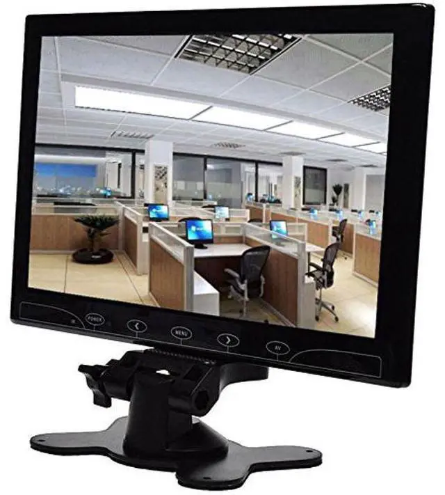 Main image of PONPY 10.1" Ultra Thin 16:9 HD 1024x600 TFT LCD Color Display Touch Button Monitor Screen with AV HDMI VGA Video Input for Raspberry Pi 3B+ / Mini PC Display/Home Security/CCTV Camera