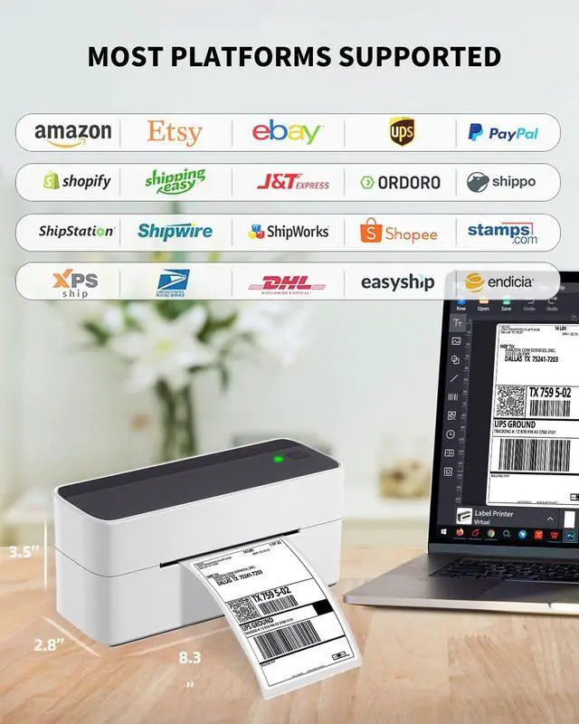 Alt view image 3 of 5 - Phomemo Bluetooth Thermal Label Printer with 1 Roll 3x2 Brown Thermal Labels Roll for Small Business