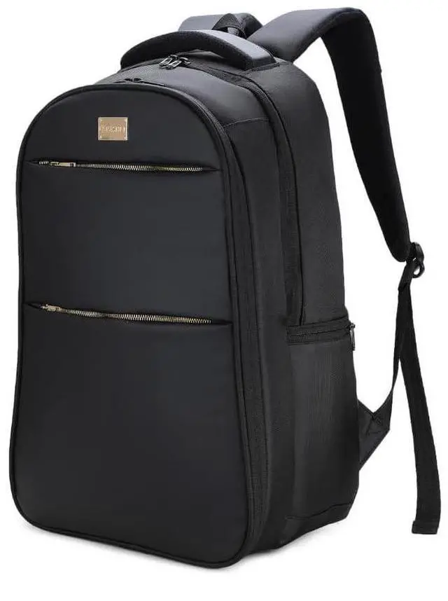 Main image of RASHKI Aero - 15.6" Overnighter Laptop Backpack | Travel & Office Bag | USB Port, Rain Cover & 36L Vegan Leather (Black)