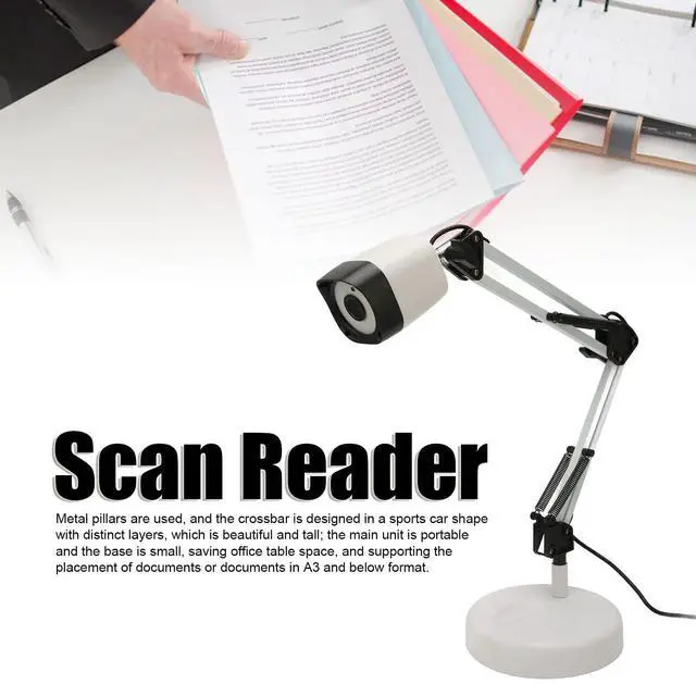 Alt view image 2 of 5 - Document Camera, K913AF 8MP USB Document Scanner with 5 Dimming Fill Light, Catch A3, Support OCR, Barcode 2D Code, PDF Convert, Video, for Office ID Cards Notes Magazines