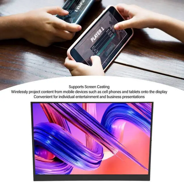 Alt view image 2 of 5 - 16 Inch Portable Monitor, 2.5K 2560x1600 16:10 144HZ Dual Speakers Second External Monitor for Laptop, Monitor with Type C 3.5mm Mini, Volume Adjustment & Menu Settings