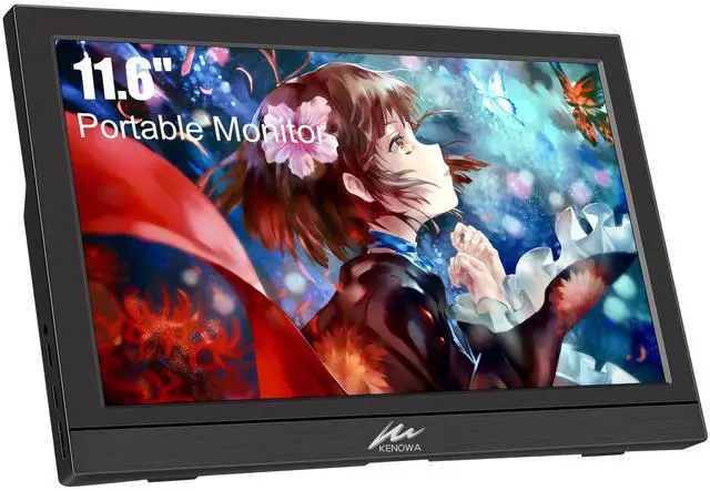 Main image of Kenowa Portable Monitor 11.6 Inch, HD Screen 1366x768P Small HDMI Monitor with Dual USB C/HDMI External Display for Laptop PC Phone Mac PS4/5 Xbox