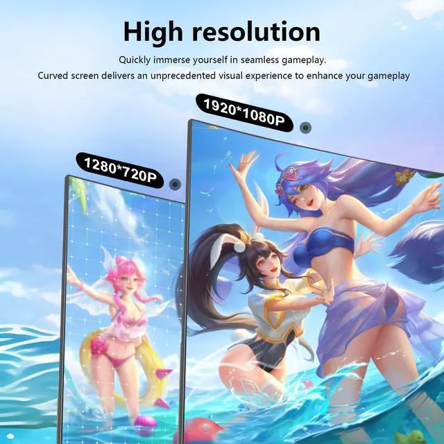 Alt view image 4 of 5 - Sealan 27 inch Curved Gaming Monitor 100Hz Computer Monitor Full HD 1920 x 1080P with HDMI VGA Interface Eye Care Frameless (100 x 100mm) VESA with 3-Side Virtually Borderless Design