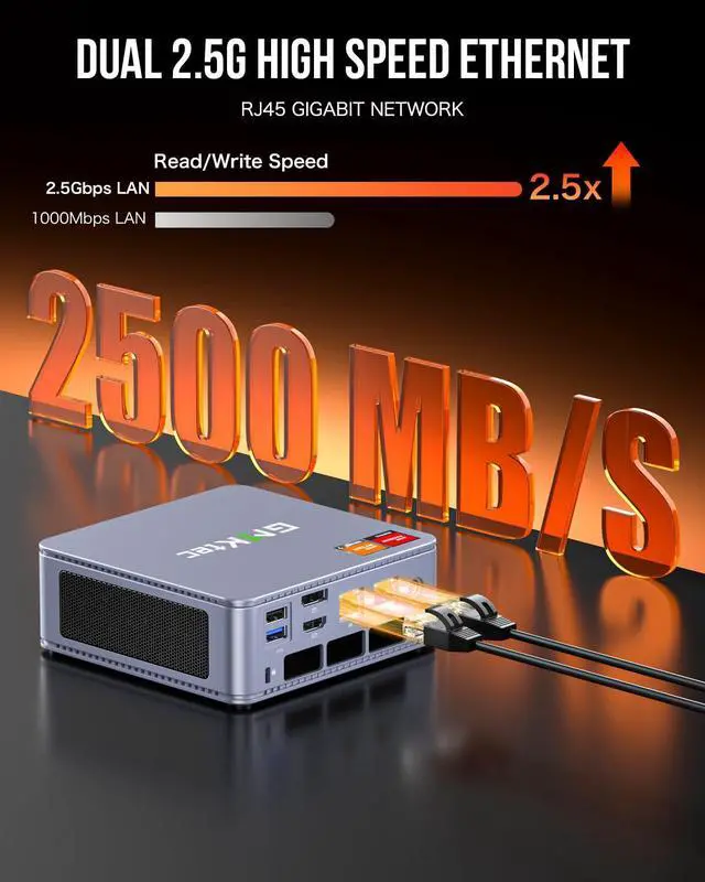 Alt view image 4 of 5 - GMKtec Nucbox K6 Gaming Mini PC 32GB DDR5 5600MHz 2TB PCIe4.0 - AMD Ryzen 7 7840HS Mini Desktop Computers with Radeon 780M Graphics 4mn AI Chip - Dual 2.5GbE NIC LAN, Triple Display