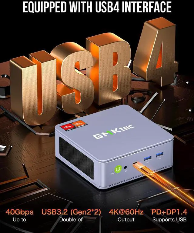 Alt view image 5 of 5 - GMKtec Nucbox K6 Gaming Mini PC 32GB DDR5 5600MHz 2TB PCIe4.0 - AMD Ryzen 7 7840HS Mini Desktop Computers with Radeon 780M Graphics 4mn AI Chip - Dual 2.5GbE NIC LAN, Triple Display