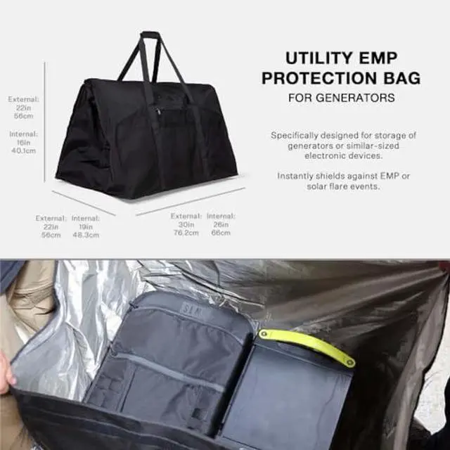 Alt view image 4 of 5 - Silent Pocket SLNT Utility EMP-blocking Faraday Bag for Generators, Tools & Large Electronic Devices Water Resistant Nylon, Blocks EMP & Solar Flare to Protect Electronics from Damage