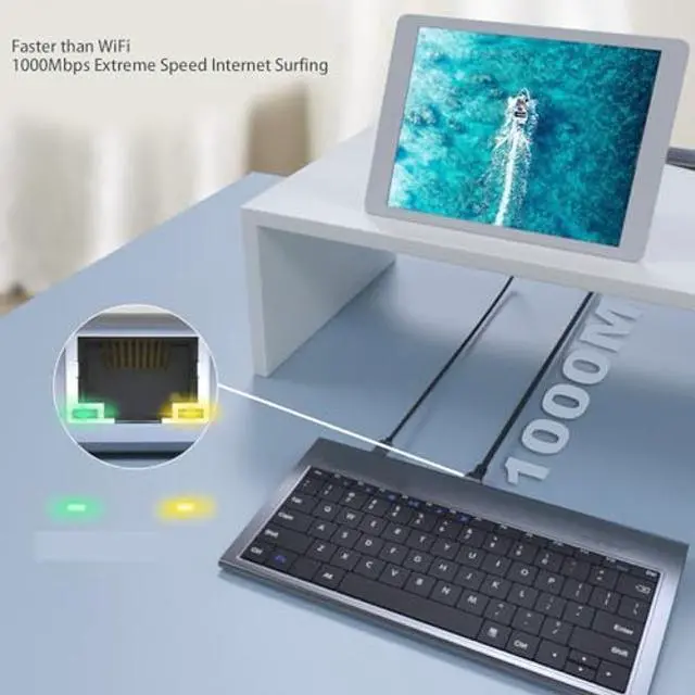 Alt view image 5 of 5 - Tangxi Wired Keyboard with USB Hub, 11 in 1 USB C 78 Keys Computer Keyboard, Multifunctional 4K 10Gbps 1000Mbps 100W PD USB C Docking Station, Plug and Play