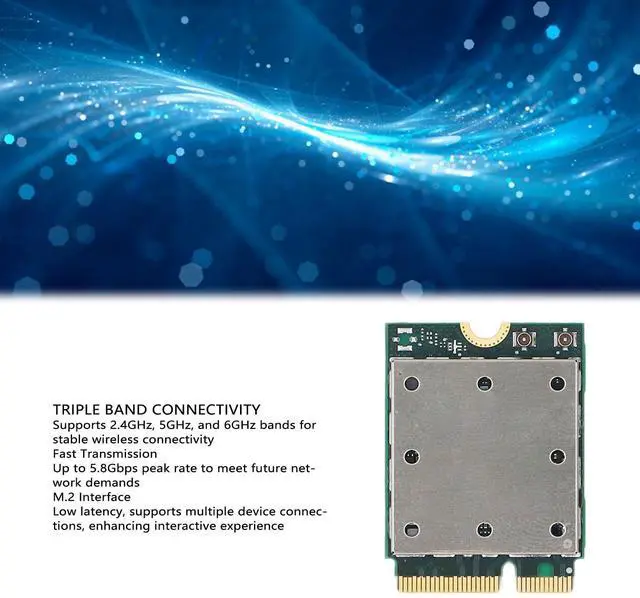 Alt view image 2 of 5 - Wire Less Network Card Module, QCNCM865 Wire Less Card 2.4G 5G 6Ghz Triple Band M.2 Bluetooth 5.3 WiFi7 5.8Gbps Wire Less Network Adapter Card Module for Win 11