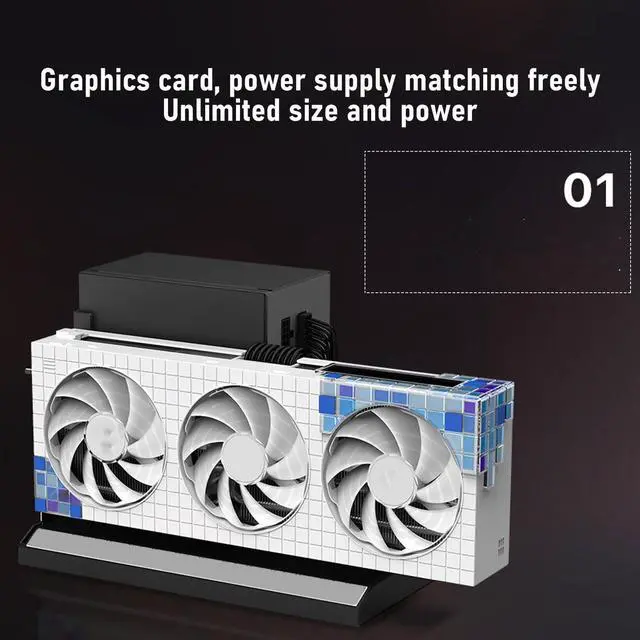 Alt view image 4 of 5 - GPU Enclosure for Laptop with Oculink Interface, Oculink 64Gbps External GPU Dock Station, PCIE X16 Interface, Support ATX SFX Standard Power Supply, for Win 10 64 bit