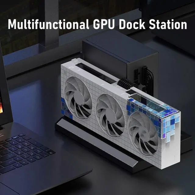 Alt view image 3 of 5 - GPU Enclosure for Laptop with Oculink Interface, Oculink 64Gbps External GPU Dock Station, PCIE X16 Interface, Support ATX SFX Standard Power Supply, for Win 10 64 bit