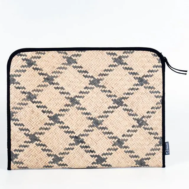 Alt view image 2 of 5 - Tanoti Handwoven Rattan Laptop Sleeve - Perfect for Tablets, Letters and Documents (Design B)