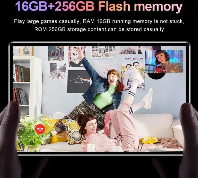 Alt view image 3 of 5 - testlili Tablet 10.1 inch Android 14 Tablets, 16GB RAM 256GB ROM,16MP+32MP Camera,10 Core Tablet PC, 2560 * 1600 HD Touch Screen,Smart-K Dual Speakers, 10000mAh, GPS, WiFi (Blue)