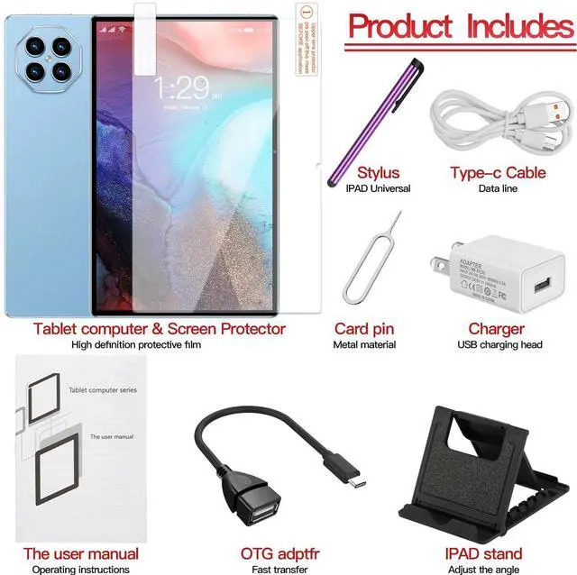 Alt view image 4 of 5 - testlili Tablet 10.1 inch Android 14 Tablets, 16GB RAM 256GB ROM,16MP+32MP Camera,10 Core Tablet PC, 2560 * 1600 HD Touch Screen,Smart-K Dual Speakers, 10000mAh, GPS, WiFi (Blue)