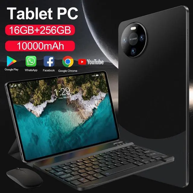 Alt view image 5 of 5 - testlili Tablet 10.1 inch Android 14 Tablets, 16GB RAM 256GB ROM,16MP+32MP Camera,10 Core Tablet PC, 2560 * 1600 HD Touch Screen,Smart-K Dual Speakers, 10000mAh, GPS, WiFi (Blue)