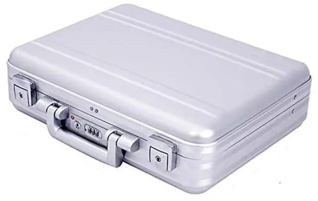 Main image of urecimy Small TSA Lock Metal Briefcase 16.5X12.6X4.5 Inch TSA Combination Lock Aluminum Cash Case 14 Inch Notebook Briefcase with Foam