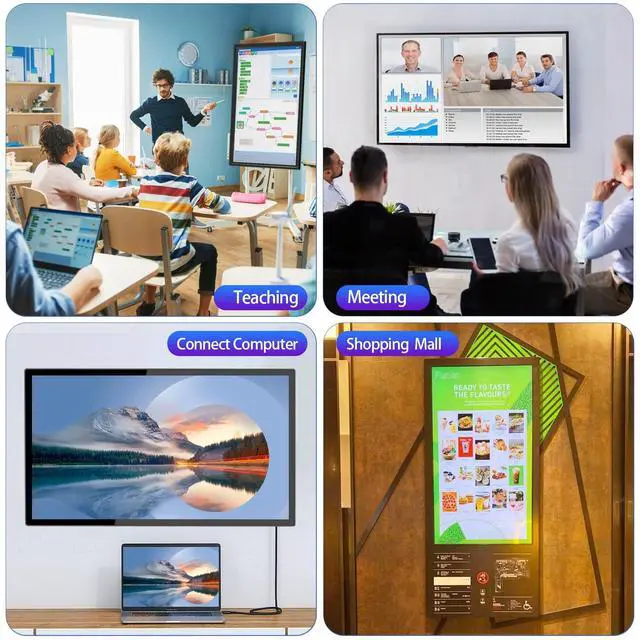 Alt view image 3 of 5 - Volunna 32 inch Capacitive Multi-Touch Screen Industrial Monitor, Built-in Speakers, USB, VGA, DVI & HD-MI Ports,16:9 Display and 1920 x 1080P, Digital Signage Displays Player for Advertising