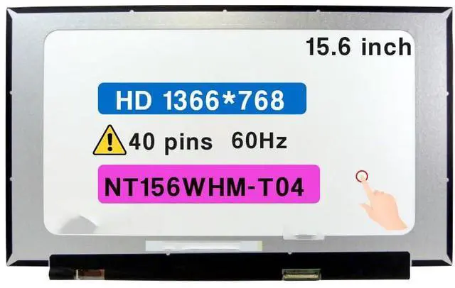 Main image of 15.6" Screen Replacement for NT156WHM-T04 NT156WHM-T04 V8.4 LCD Touch Display Panel