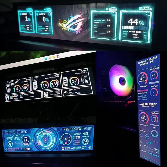 Alt view image 5 of 5 - WOWNOVA Computer Hardware Temp Sensor Panel 8.8" Touch Monitor, PC Temperature Display, HD LCD Screen for PC Case Accessories Gaming Secondary Monitor, Compatible with RPi Windows(-Touch)
