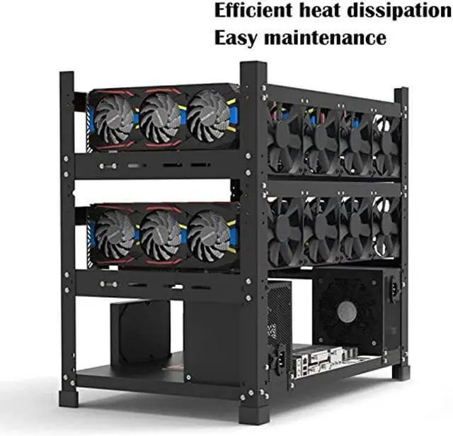 Alt view image 4 of 5 - XIANXIAN Mining Rig Frame 12 GPU, Open Air Mining Rig Frame Mining Case Rack Motherboard Bracket Computer Case Support to Dual