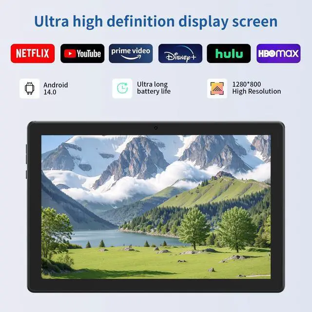 Alt view image 5 of 5 - 2 in 1 10GB+64GB Tablet 10.1 inch Android 14 Tablet Set Tablets with Keyboard Case wireless Mouse Stylus Screen Flim 10.1 IN 1280*800 HD Touch Screen 8MP Dual Camera Games Tab Wi-Fi BT Tableta PC