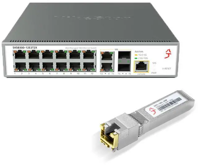 Main image of 16-Port 2.5G L3 Managed Ethernet Switch with 10GBase-T Transceiver, 2.5Gb Network Switch, DHCP/OSPF/BGP/VLAN/ACL/LACP/IGMP Supported, Built-in Smart Fan, Desktop/Wall-Mount