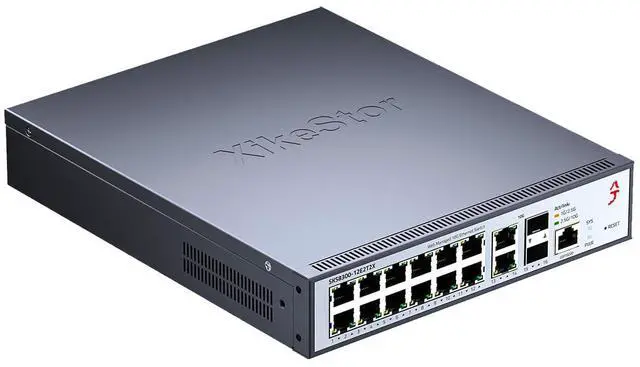 Alt view image 2 of 5 - 16-Port 2.5G L3 Managed Ethernet Switch with 10GBase-T Transceiver, 2.5Gb Network Switch, DHCP/OSPF/BGP/VLAN/ACL/LACP/IGMP Supported, Built-in Smart Fan, Desktop/Wall-Mount