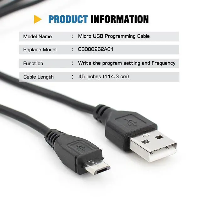 Alt view image 3 of 5 - IFREQTECH 2-Pack Micro USB Programming Cable Compatible for Motorola MotoTRBO SL300 SL3500e SL7550e CP200D Digital Portable Two Way radios Programming Cable CB000262A01