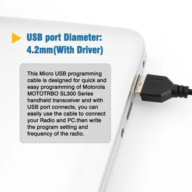 Alt view image 5 of 5 - IFREQTECH 2-Pack Micro USB Programming Cable Compatible for Motorola MotoTRBO SL300 SL3500e SL7550e CP200D Digital Portable Two Way radios Programming Cable CB000262A01