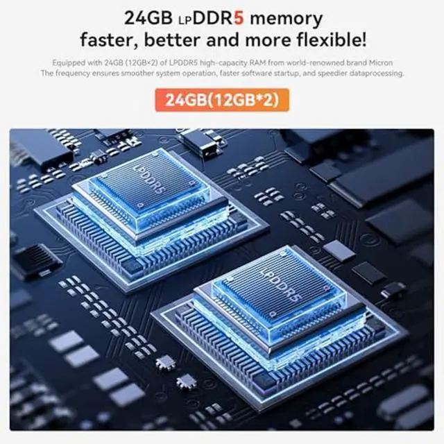 Alt view image 3 of 5 - Beelink EQR6 Ai Mini PC, AMD Ryzen 5 6600U(6C/12T, Up to 4.5GHz), Mini Computer 24G LPDDR5 RAM 500GB NVMe PCIE4.0 SSD, Copilot Micro PC 4K@60Hz Dual Display HDMI/WiFi6/BT5.2/1000Mbps