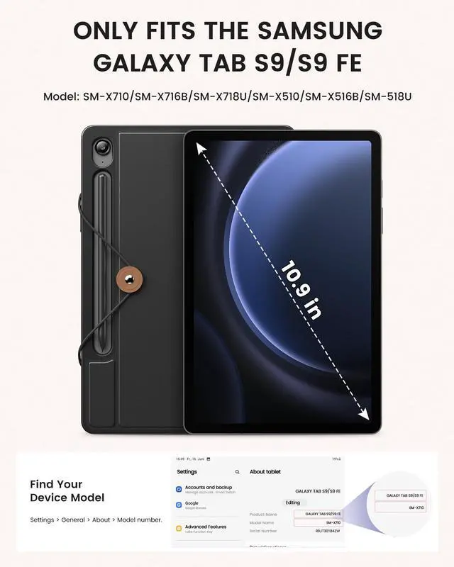 Alt view image 2 of 5 - INFILAND Keyboard Case for Samsung Galaxy Tab S10 FE/S9 FE/S9 with 7-Color Backlight & High Precision Trackpad, Slim Detachable Folder Style Keyboard Case for Tab S9 11" &S10 FE/S9 FE 10.9",Black