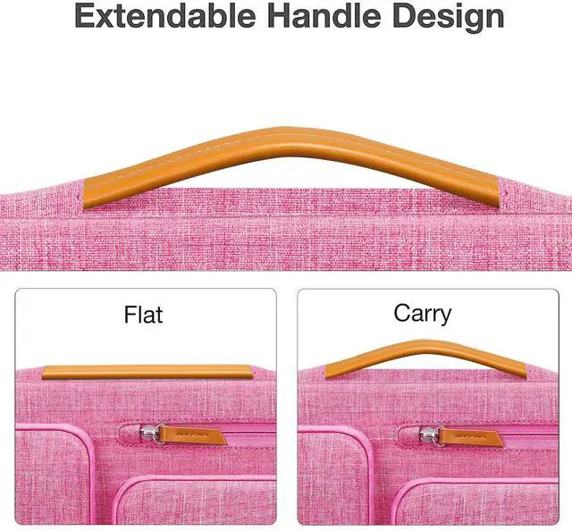 Alt view image 2 of 5 - MOSISO 360 Protective Laptop Case 16 inch, 15-15.6 inch Laptop Sleeve Compatible with MacBook Pro 16, HP, Acer, Dell, Lenovo, ASUS, Side Open Carrying Case with 4 Zipper Pockets&Handle, Rose Red