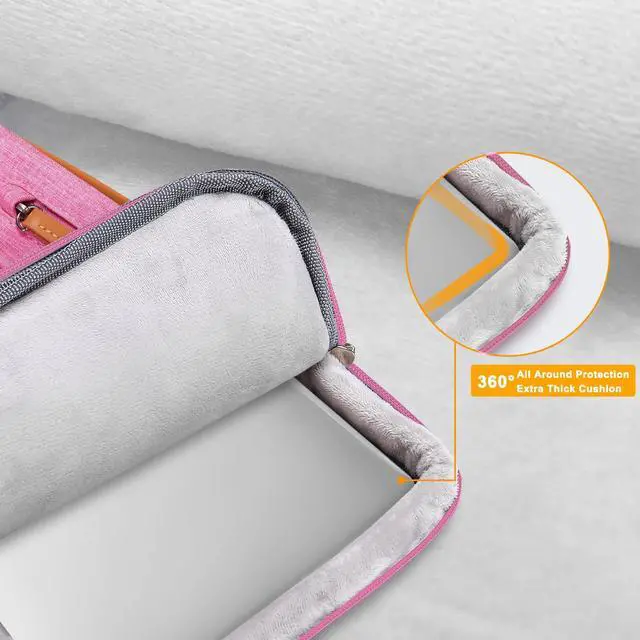 Alt view image 4 of 5 - MOSISO 360 Protective Laptop Case 16 inch, 15-15.6 inch Laptop Sleeve Compatible with MacBook Pro 16, HP, Acer, Dell, Lenovo, ASUS, Side Open Carrying Case with 4 Zipper Pockets&Handle, Rose Red