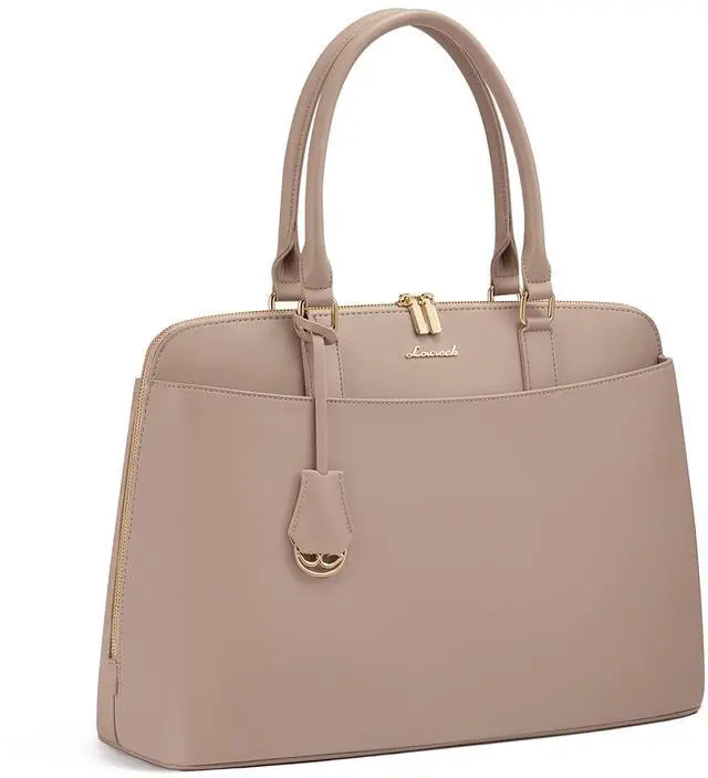Main image of LOVEVOOK Laptop Bag for Women, 15.6 Inch Work Tote Bag, Large Purse Professional Computer Bag, Stylish Business Office Briefcase,Khaki