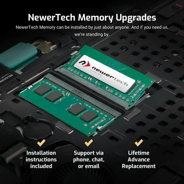 Alt view image 3 of 5 - NewerTech DDR4 32GB Kit (2 x 16GB) 3200MHz PC4-25600 CL22 (2933MHz or 2666MHz) Unbuffered Non-ECC 1.2V SODIMM 260-Pin Laptop Notebook PC Computer Memory Module Ram Upgrade TAA Compliant