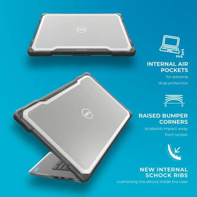 Alt view image 5 of 5 - Gumdrop SlimTech Laptop Case Fits Dell Latitude 3450 | 3440 (Clamshell) Rugged Drop Tested Shockproof Lightweight Reliable Device Protection for Kids K-12 Students School Office or Business Use Black