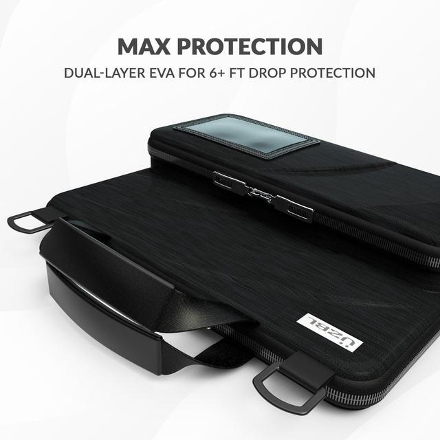 Alt view image 4 of 5 - 11-11.6 Inch Always-On Chromebook Case with Pouch and Shoulder Strap, Work-in Hard Protective Laptop Case for Students & Business
