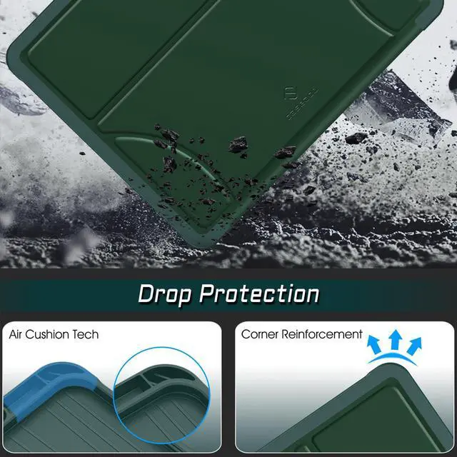 Alt view image 5 of 5 - Fintie Magnetic Stand Case for iPad Pro 13-inch (M4) 2024 - Multiple Angles Shockproof Rugged Soft TPU Cover with Pencil Holder, Auto Sleep/Wake, Green