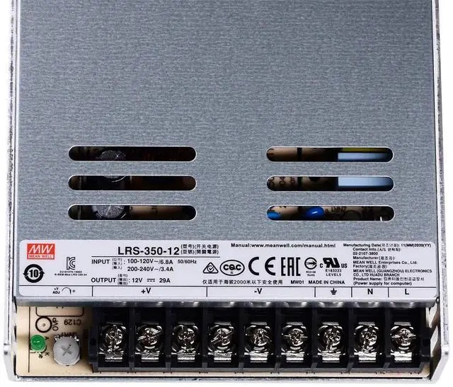 Alt view image 2 of 5 - Mean Well LRS-350-12 DC Switching Power Supply 12V 29A 350W for CCTV, Computer Project, 3D Printer, LED Strip Light, Router