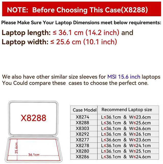 Alt view image 2 of 5 - Smatree Hard EVA Protective Sleeve for 15.6 inch MSI Thin A15 AI B8V/Thin15/Thin A15, for 16 inch MSI Prestige A16 AI+ Copilot+PC/Prestige-16-AI Evo B1M/Prestige 16AI Studio B1V Laptop (X8288)