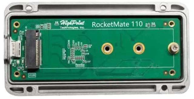 Alt view image 5 of 5 - HighPoint Technologies RocketMate 110 USB 3.2 20G to PCIe Gen3 x4 M.2 (2242/2260/2280) NVMe Enclosure