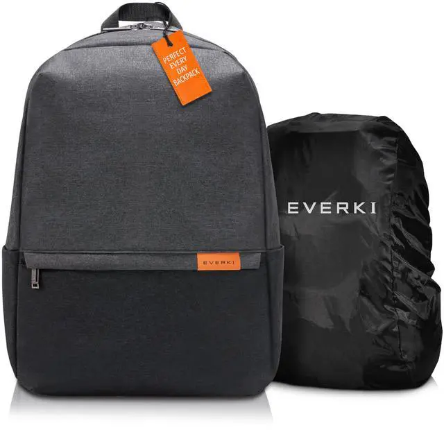 Main image of Everki Light Laptop Backpack with Hidden Pocket (EKP106) with Black Rain Cover - Durable Backpack with 15.6" Compartment, 23L Capacity - Light Backpack & Rain Cover Bundle