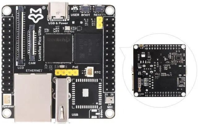 Main image of Waveshare Luckfox Pico Ultra RV1106 Linux Micro Development Board, Integrates ARM Cortex-A7/RISC-V MCU/NPU/ISP Processors, with 8GB EMMC, Without PoE Module or WiFi