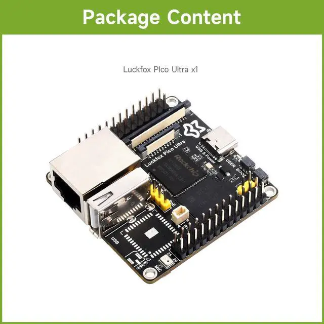 Alt view image 2 of 5 - Waveshare Luckfox Pico Ultra RV1106 Linux Micro Development Board, Integrates ARM Cortex-A7/RISC-V MCU/NPU/ISP Processors, with 8GB EMMC, Without PoE Module or WiFi