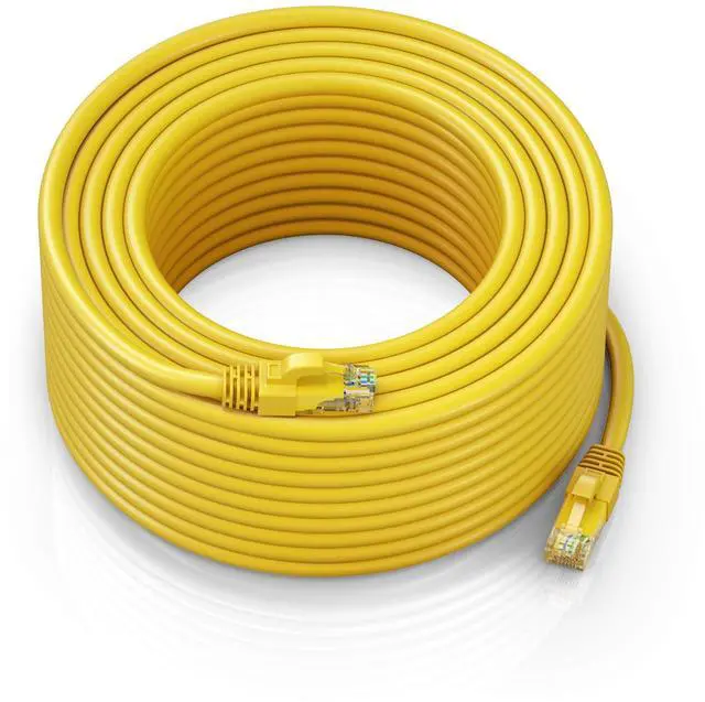 Main image of Maximm Ethernet Cable 200 ft CAT6 High Speed Internet Network LAN Cable Cord, Outdoor Waterproof (Yellow)