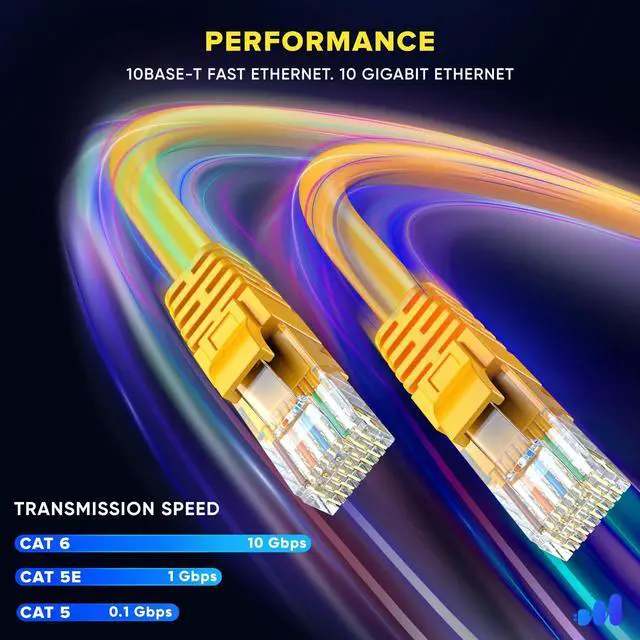 Alt view image 4 of 5 - Maximm Ethernet Cable 200 ft CAT6 High Speed Internet Network LAN Cable Cord, Outdoor Waterproof (Yellow)