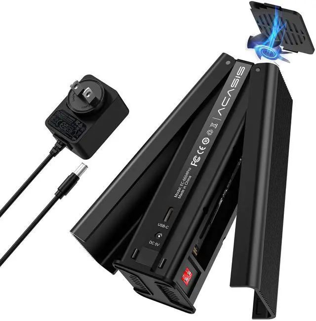 Main image of M.2 NVMe SSD Cloner, Dual-Bay Offline Duplicator with Cooling Fan, USB C to M.2 Cloner, SSD Reader Docking Station, Hard Drives Enclosure for NVMe M.2 SSD Pcle Size 2230/2242/2260/2280(Black)