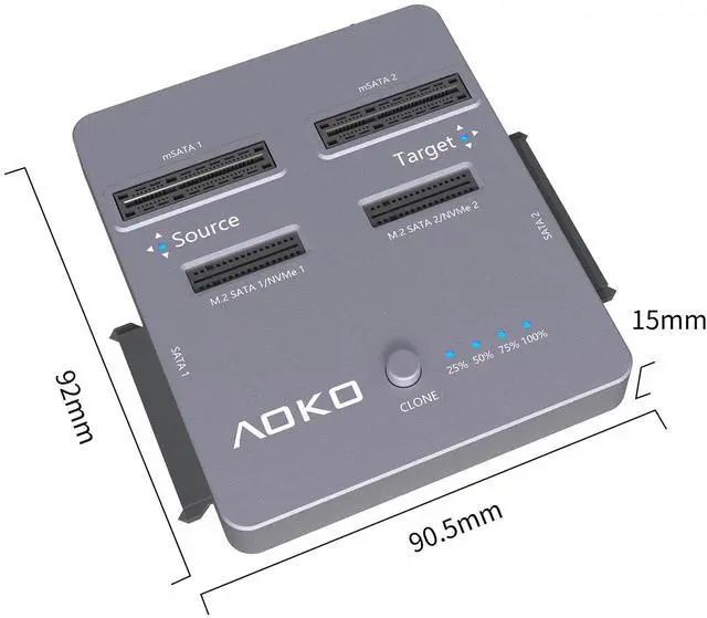 Alt view image 3 of 5 - M.2 SSD Cloner 4-in-1 Hard Drive Cloner Duplicaotr and M2 USB Adapter
