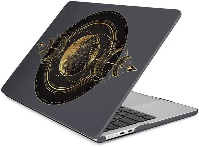 Alt view image 4 of 5 - Batianda Premium Case for New MacBook Air 15 inch 2025 M4 2024 2023 with M3 M2 Chip Model A3114, Designed Black Protective Plastic Hardshell & Keyboard Cover & Screen Protector, Moon Magic